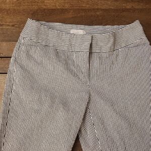 LOFT Black and White Striped Pants